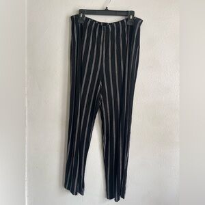 Elegant Black and White Striped Women's Pants